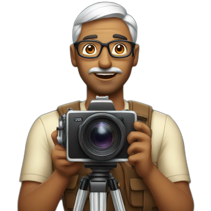  a indian man with cinema camera emoji
