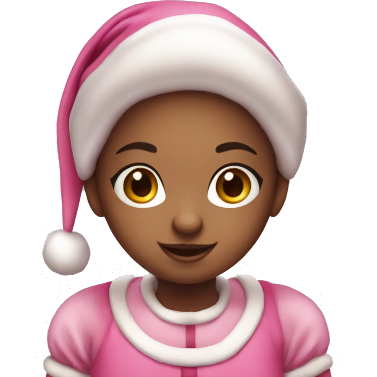 Cute pink girly Santa  emoji