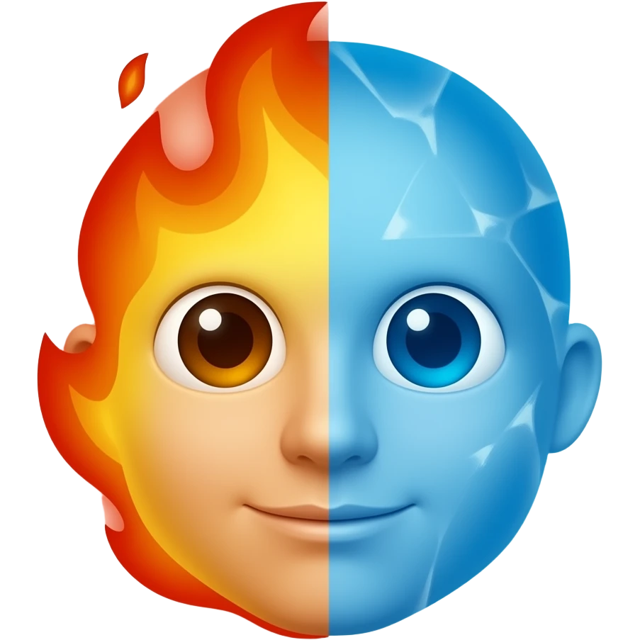 A 🥵 mixed with a 🥶 emoji