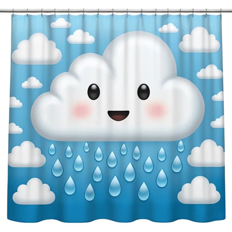 cloud patterned shower curtain emoji