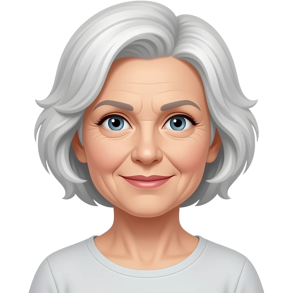 Older attractive short haired white haired woman emoji