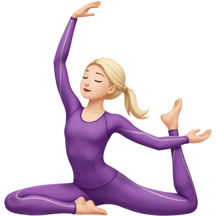 person stretching with graceful lines around emoji