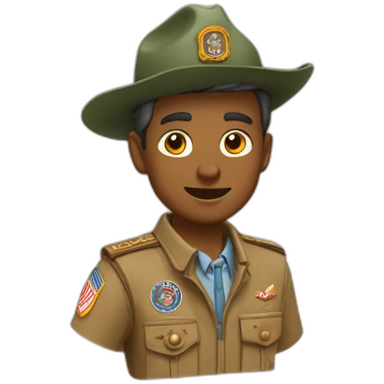 scout faisant le salut emoji
