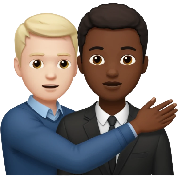 A white man slapping a black man emoji