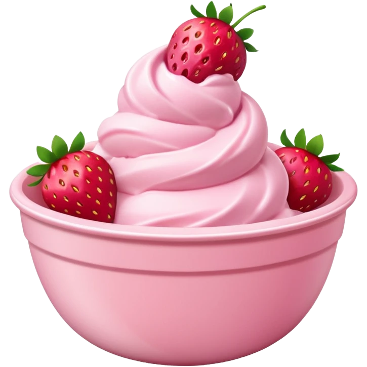 strawberry icecream in bowl emoji