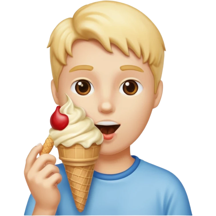 person eating icecream cone emoji