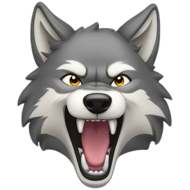 female wolf growling emoji