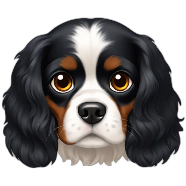 The black Cavalier King Charles Spaniel take heart emoji