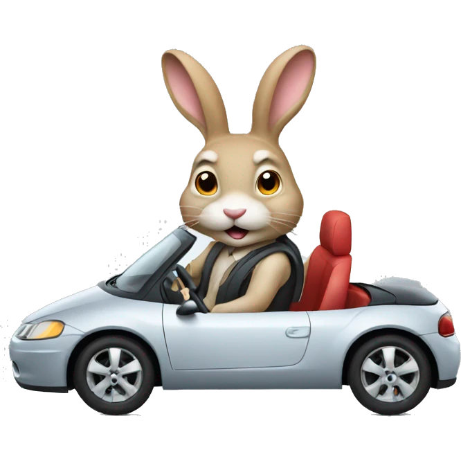 rabbit driving a car emoji