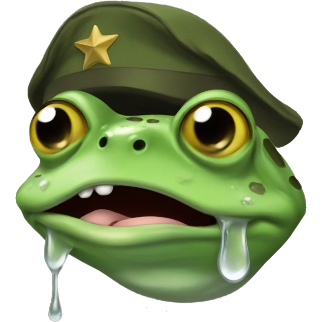 military frog crying emoji