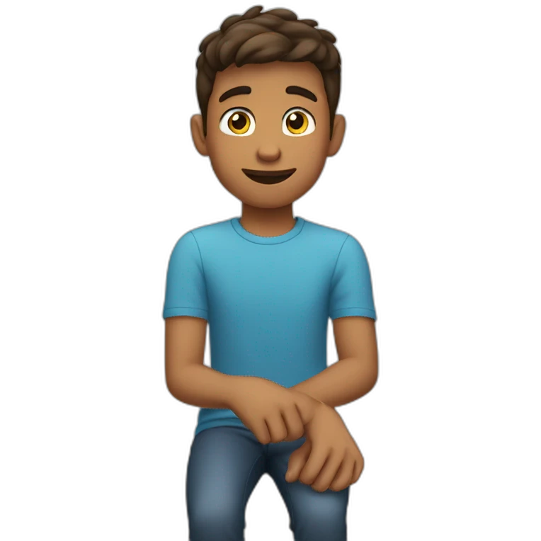 Boy testing his new apple watch emoji