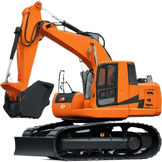 Orange hitachi Escavator  emoji