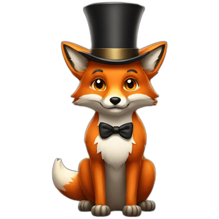 Fox with a tophat emoji
