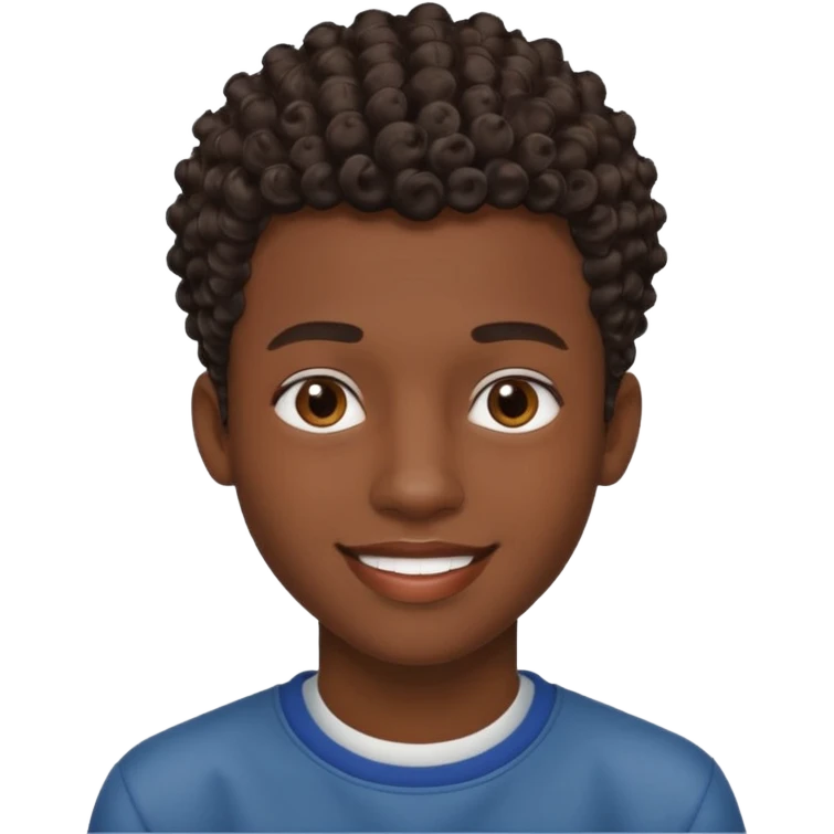 Une homme de 17 ans il a la peau noir foncé , des lèvres pulpeuses  . Il a un taper bouclé  mais que au dessus car les cheveux ont un taper et des contours  emoji