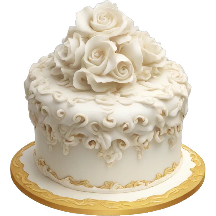 highly detailed white rococo cake emoji