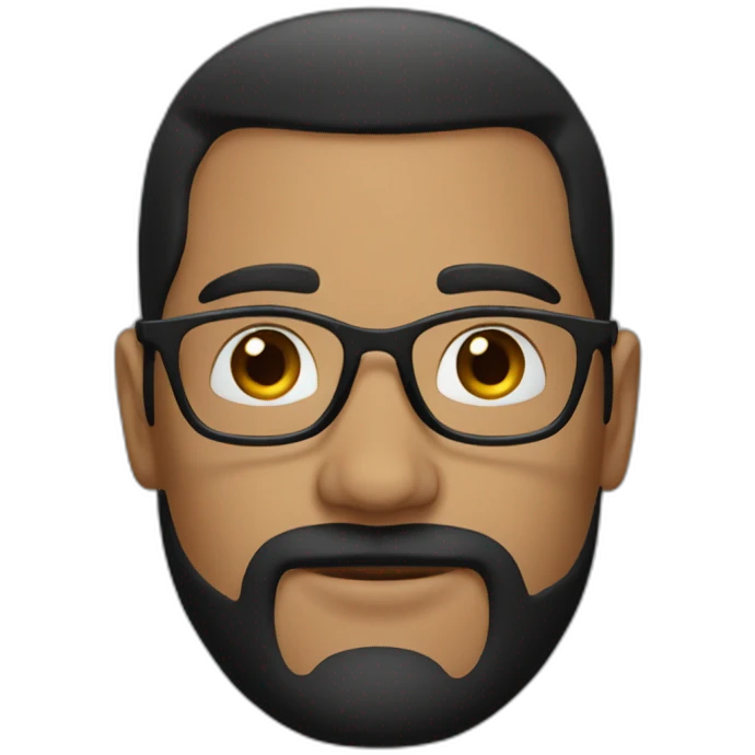 mens classic, black hair, without eyeglasses emoji