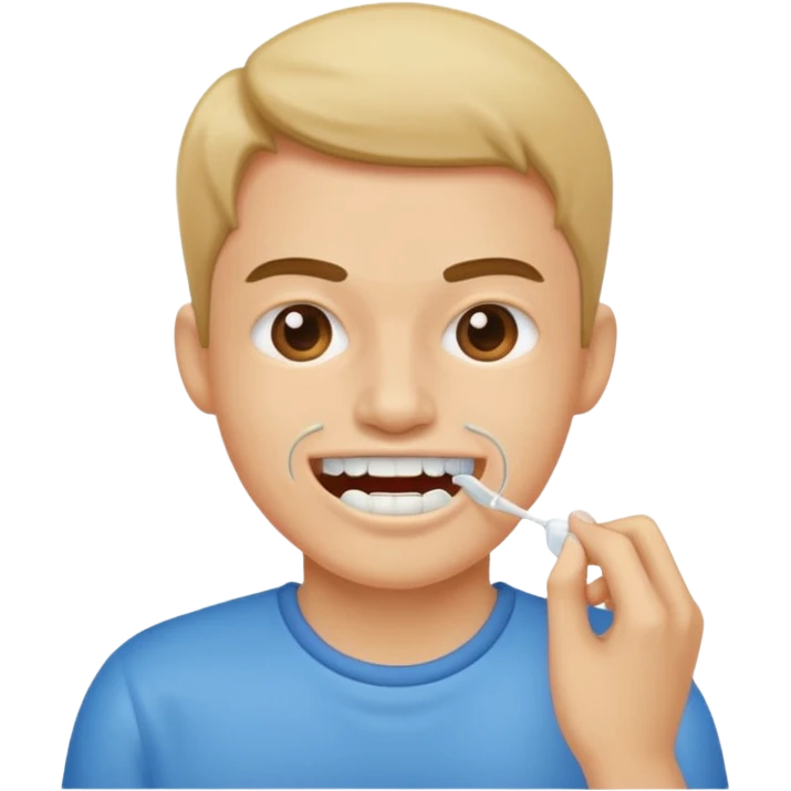 usar hilo dental en los dientes/ floss your teeth  emoji