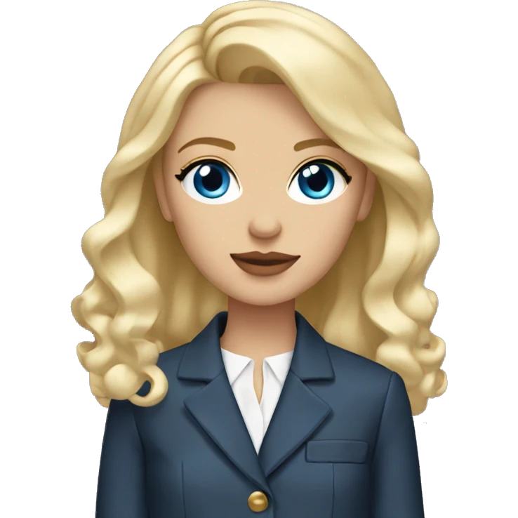 blonde girl blue eyes with chanel blazer emoji