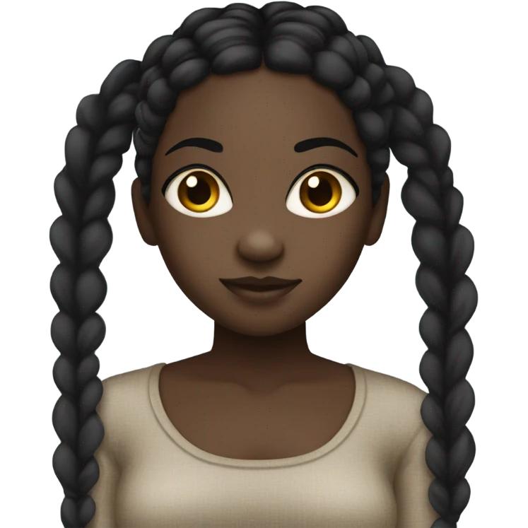 Darkskin girl with mascara and black braids  emoji