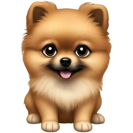 6 month old Pomeranian puppy. Brown with black nose emoji