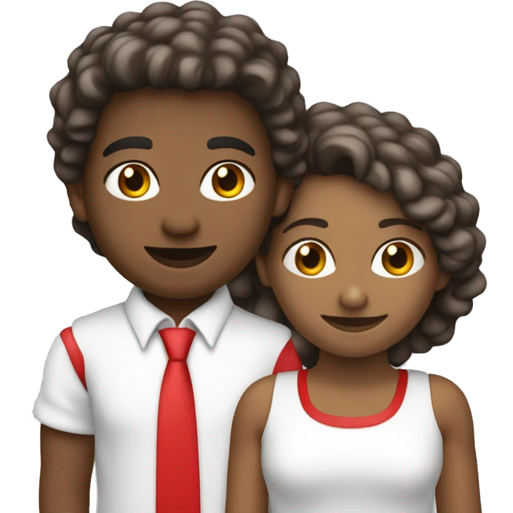 Jovem branco de terno branco e vermelho emoji