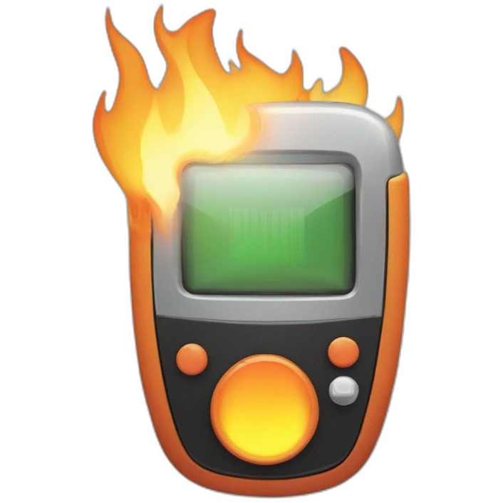beeper inside of a flame emoji