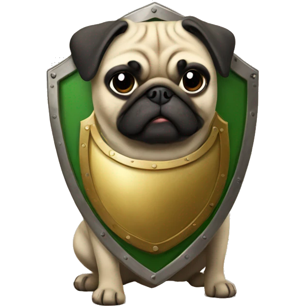 pug with a shield emoji