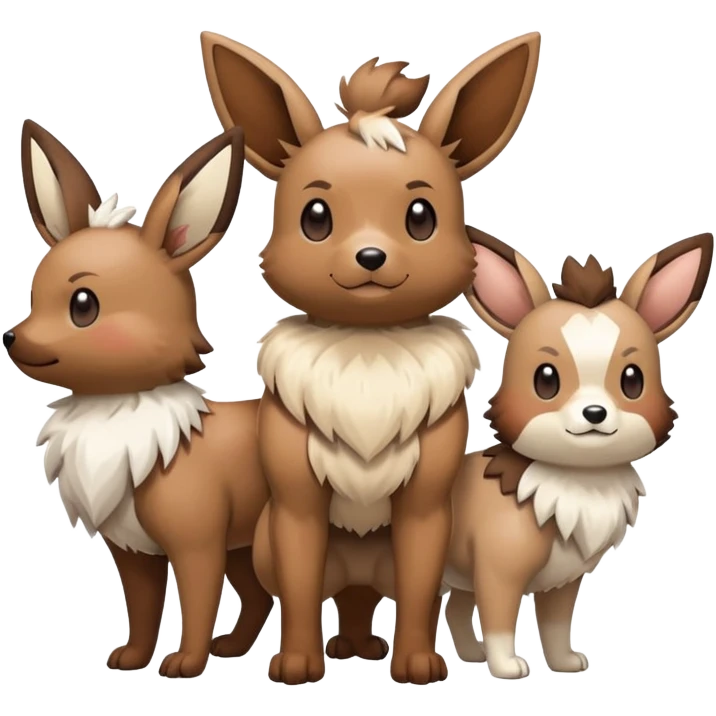  Buneary-Eevee-Rockruff Full body emoji