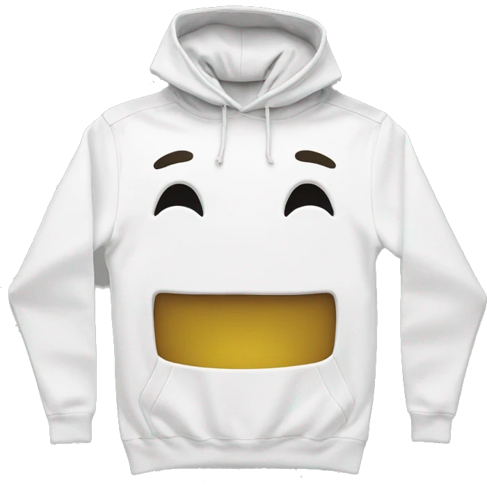 White color pullover hoodie no person emoji