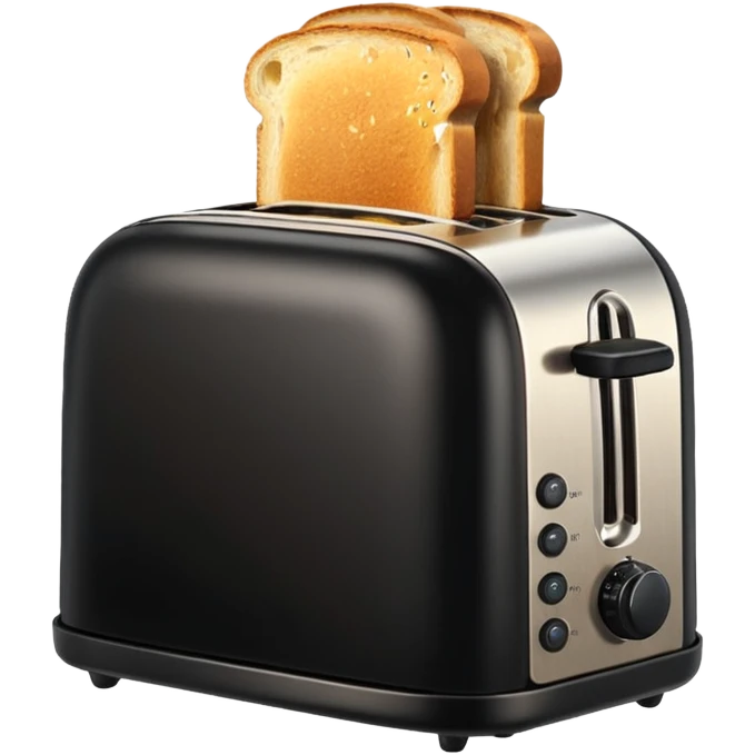 black toaster with bread emoji