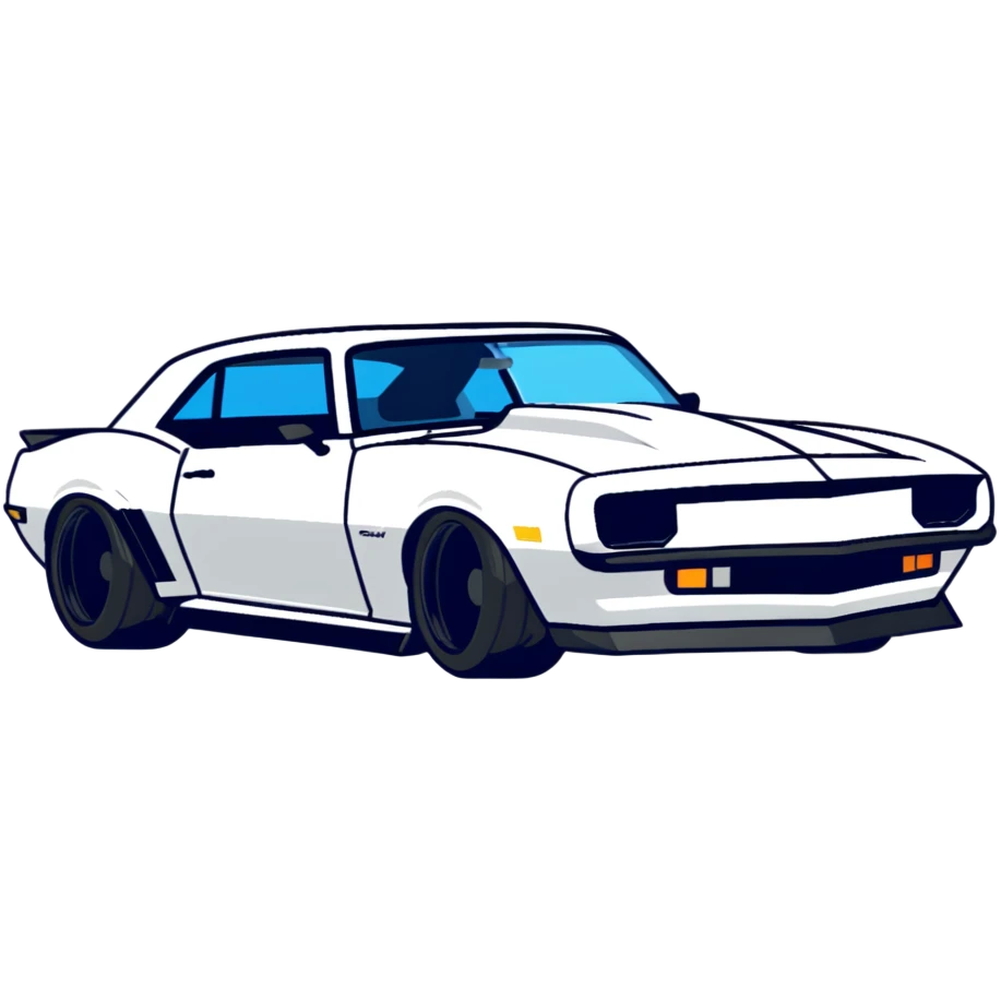 red minimalist Chevrolet Camaro sports car emoji