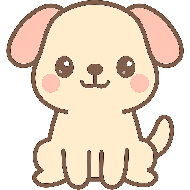 happy dog in kawaii style emoji