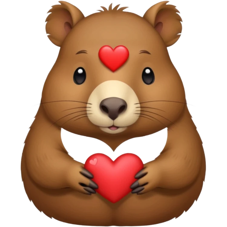 Capibara tierno con un corazón emoji