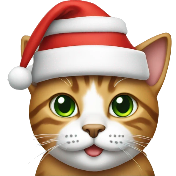 Cat wearing Santa hat emoji