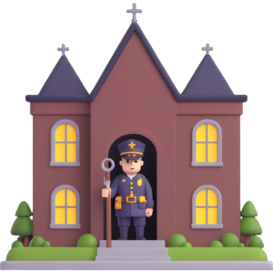 night watchman guarding building emoji