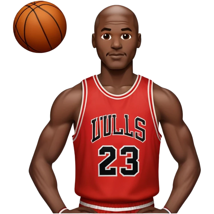 Michael Jordan basketball star half body portrait emoji