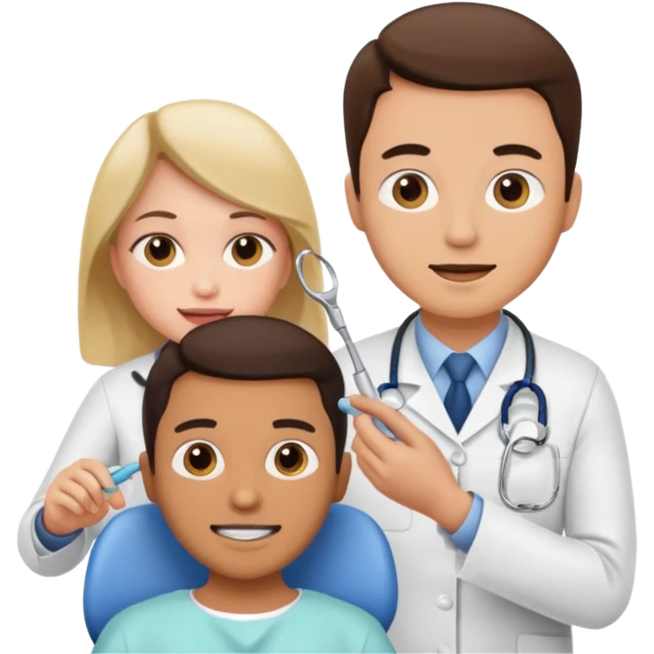 Dentist with patient emoji