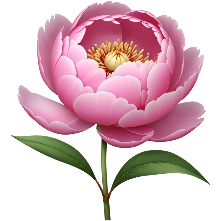 single pink Peony, straight stem emoji