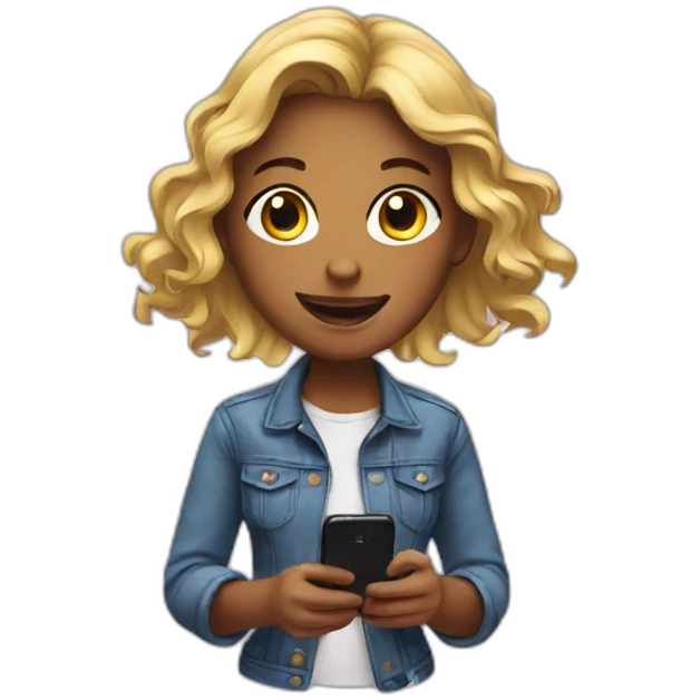 Girl whit phone emoji