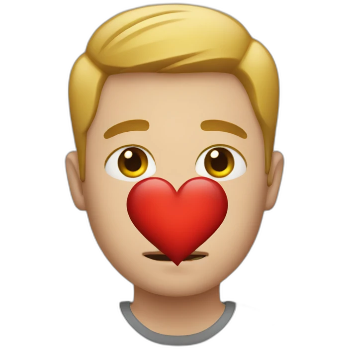 White man holding a broken heart emoji
