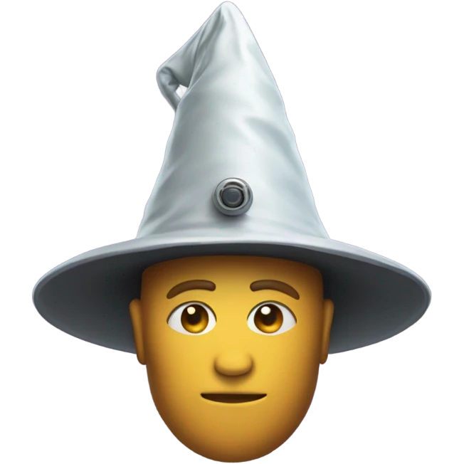 wizard's hat on robot's head emoji