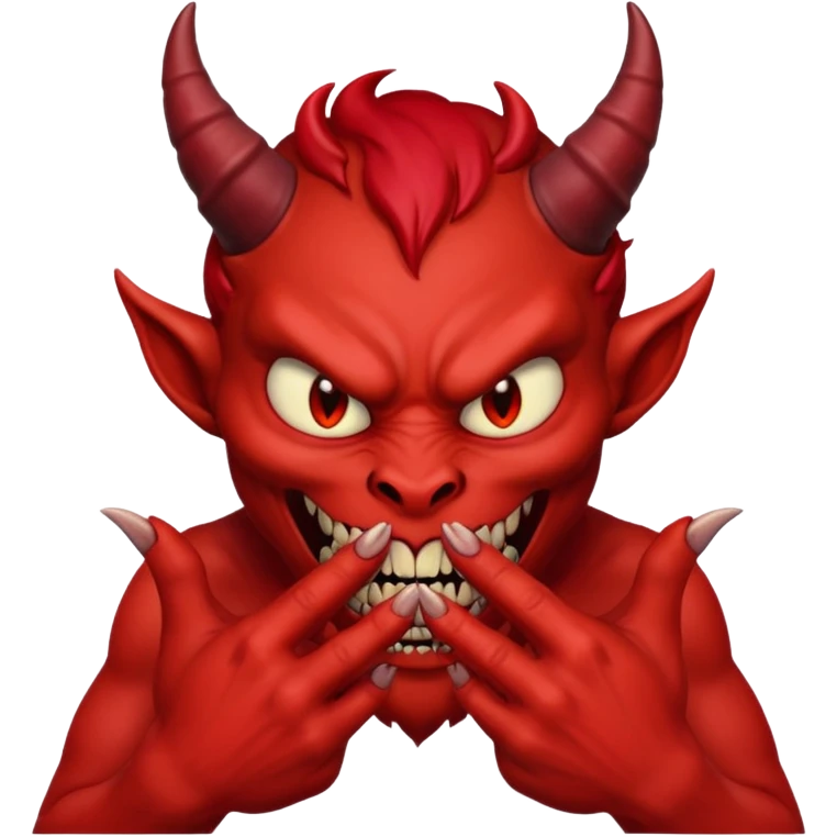 Devious Demon rubbing his hands together ￼ emoji