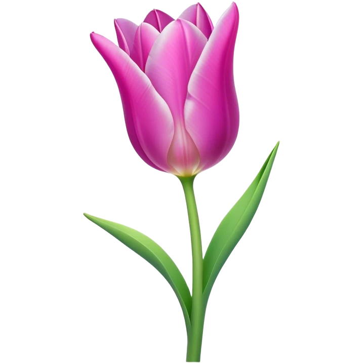 Cinematic Realistic Tulip Emoji, Elegant and simple, with soft, smooth petals in shades of pink and purple, gently curved and reaching upward. The slender green stem contrasts against the delicate bloom, while surrounding greenery adds a peaceful touch. Soft glowing outline, capturing the essence of springtime beauty and grace in a delicate tulip. emoji