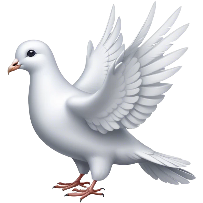 A white dove holds a pacific symbol in its beak emoji