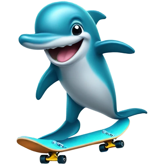 dolphin skateboarding  emoji