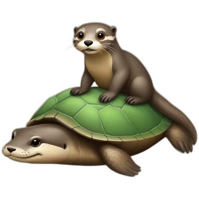 loutre sur tortue  emoji