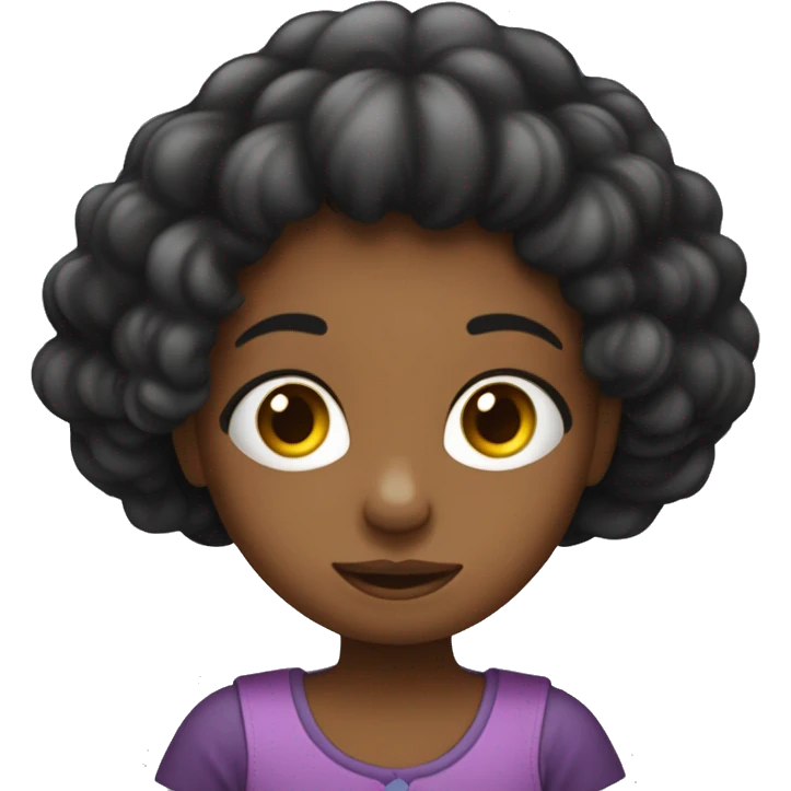 Haz un emoji de una niña de cabello negro grabándose con su celular  emoji