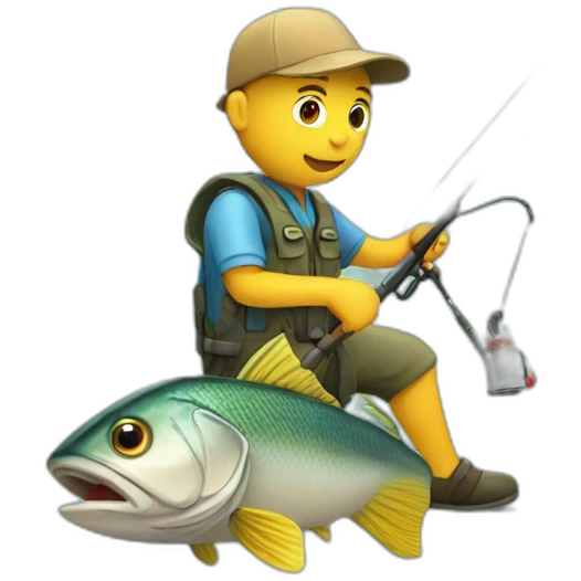 Fish fishing emoji