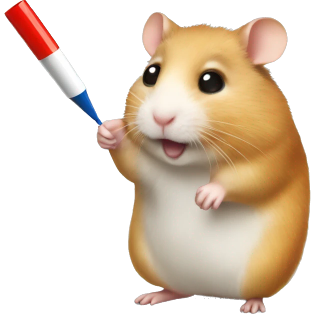 hamster with marker board emoji
