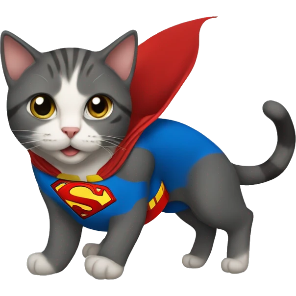 Cat with Superman  emoji